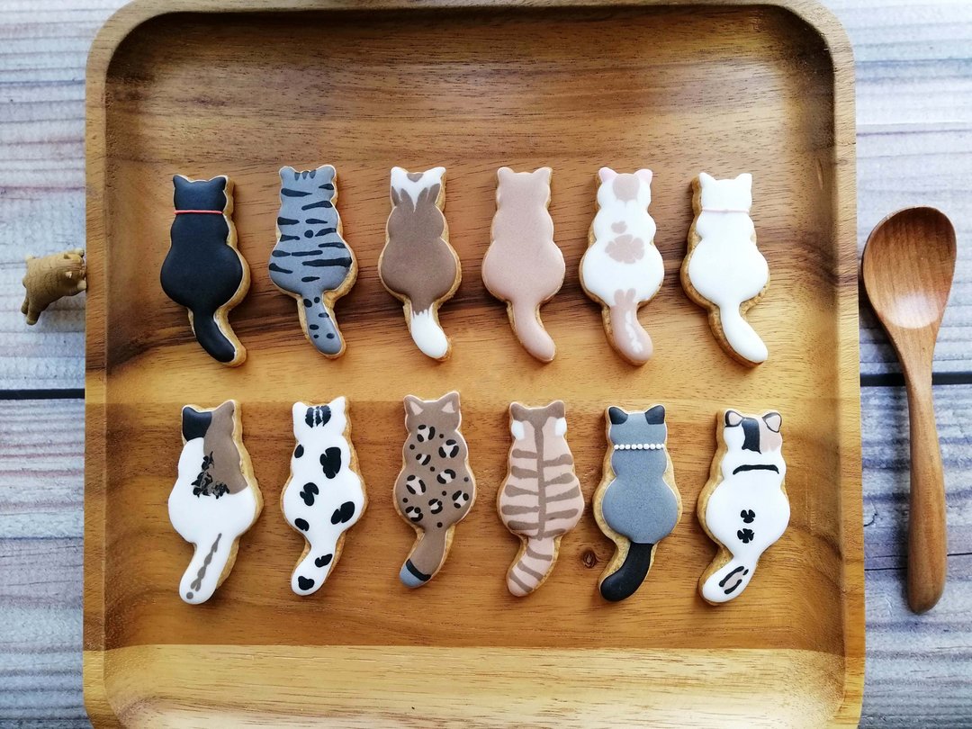 猫咪背影 第一代喵星人 糖霜饼干  婚礼小物 生日礼物 幼稚园庆生 - 手工饼干 - 其他材质 