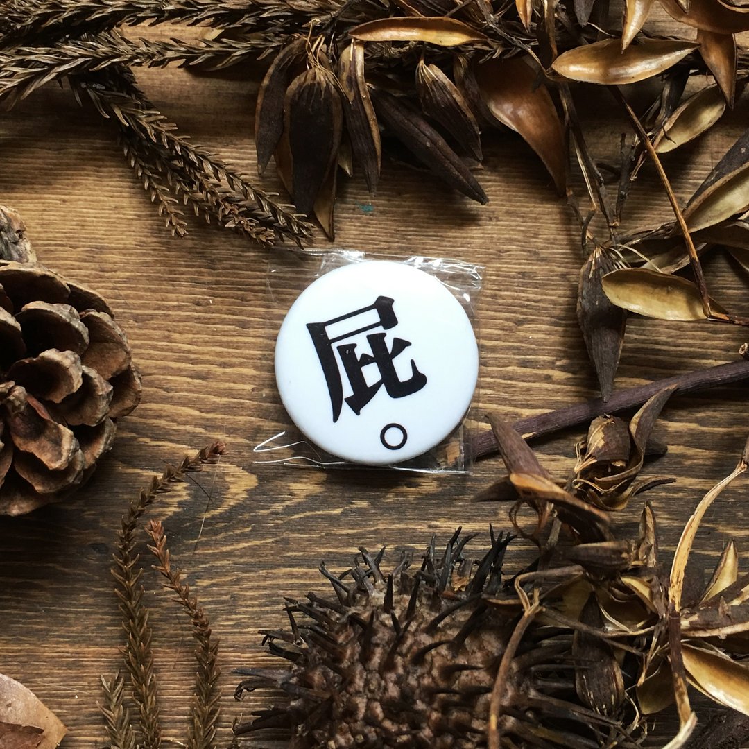 屁。徽章 - 徽章/别针 - 塑料 白色