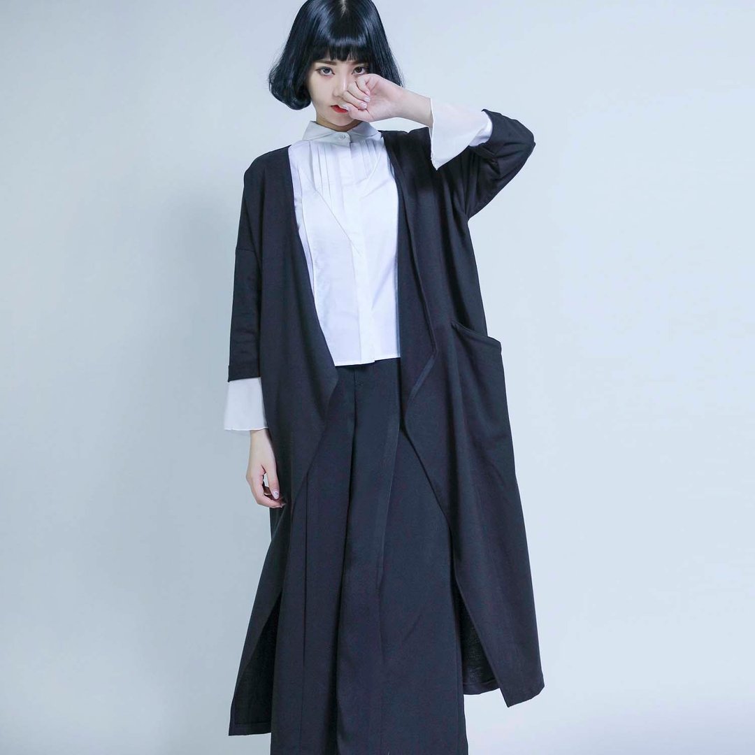 SU:MI said Sartre 莎特长版剪接罩衫_6AF202_黑 - 背带裤/连体裤 - 棉 黑色