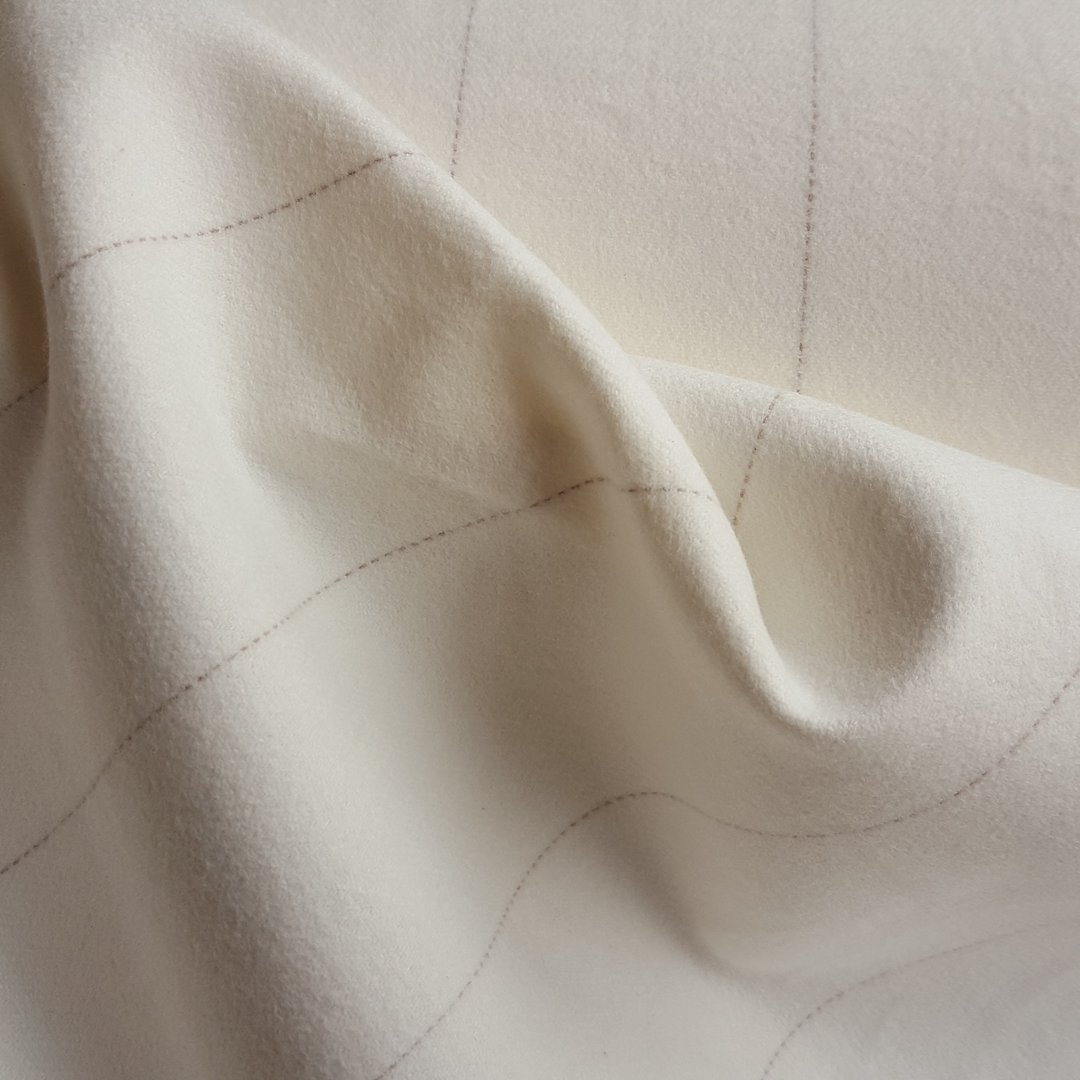 Cotton Cashmere 纯棉 喀什米尔羊毛 弹性 磨毛 牛奶白 斜纹布 - 其他 - 棉．麻 白色