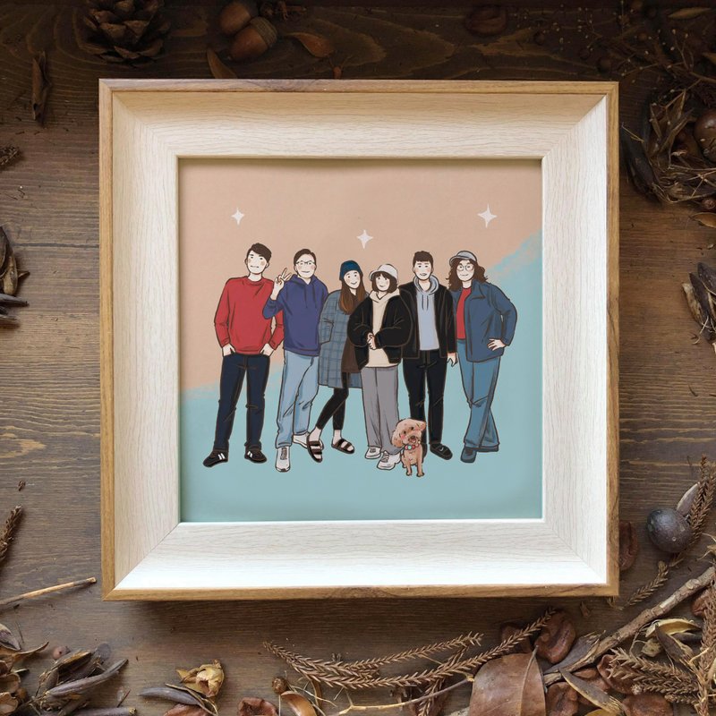 【电绘 / 含框】似颜绘  定制 生日 礼物 纪念日 情人节 - 订制画像 - 塑料 咖啡色