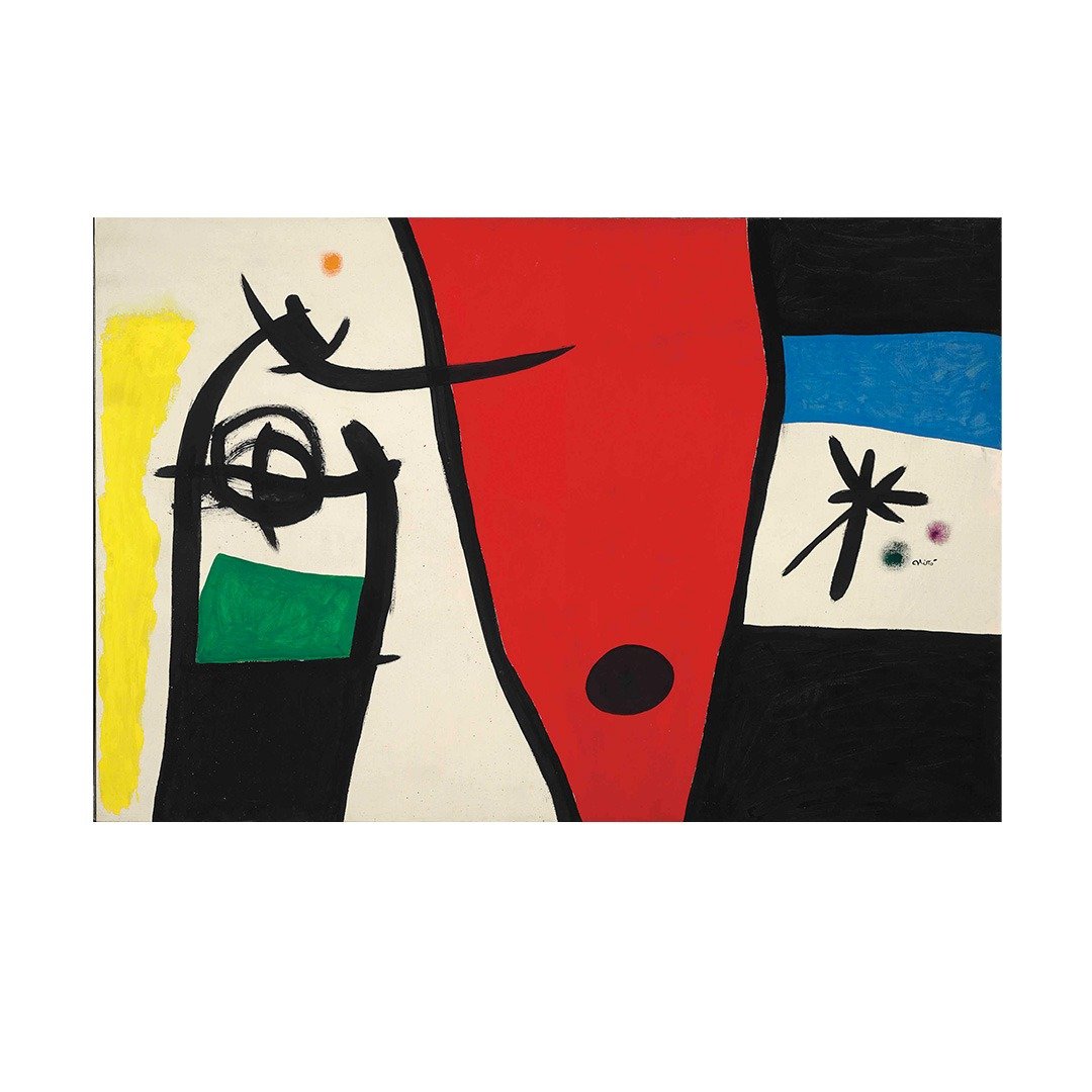 【艺术挂画】 Joan Miro 米罗 -- 夜里的女人与鸟的声音 - 海报/装饰画/版画 - 纸 