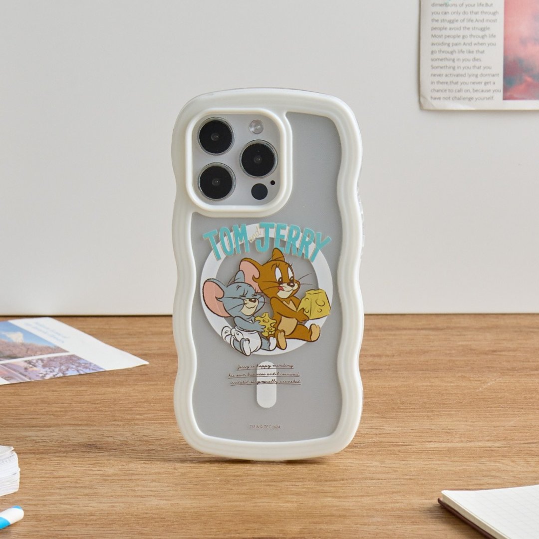 汤姆猫与杰利鼠分享起司MagSafe iPhone波浪手机壳 - 手机壳/手机套 - 硅胶 多色