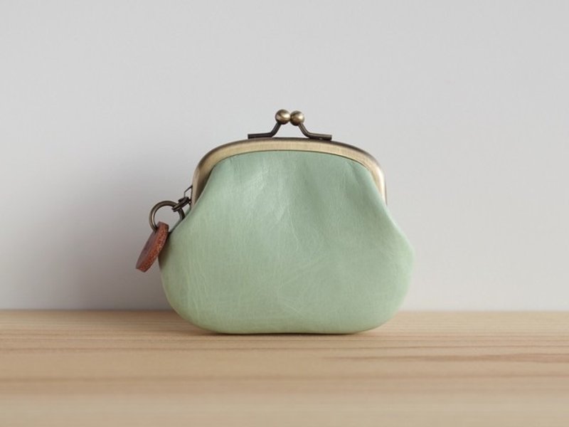 Leather purse mint green - 零钱包 - 真皮 绿色