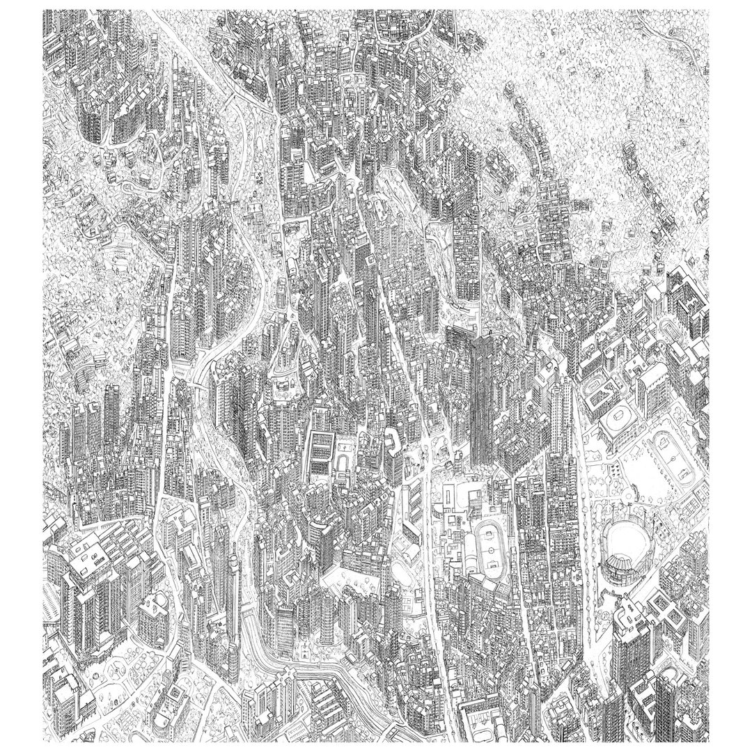 台北天母手绘地图 , 小的 - 墙贴/壁贴 - 纸 白色