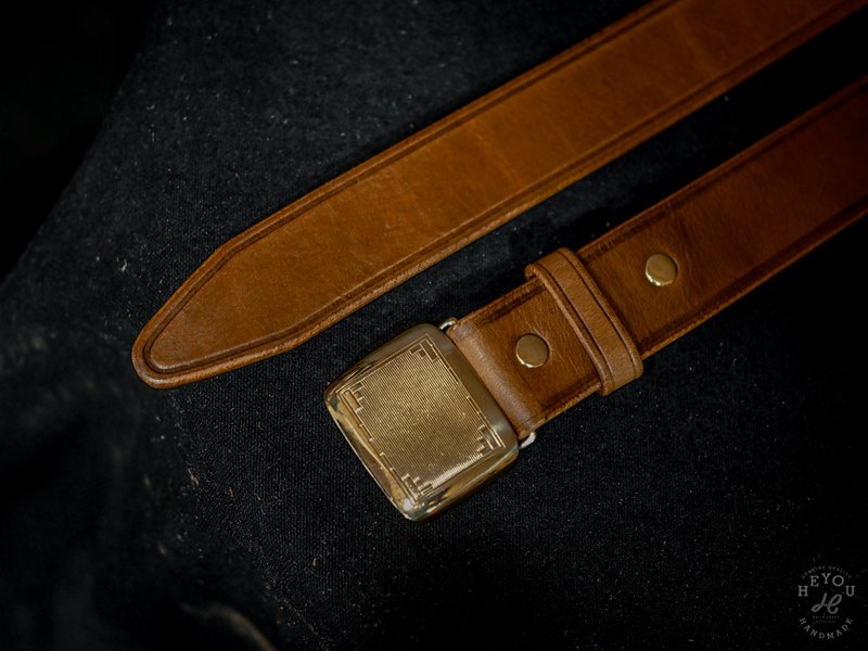 Hickok Buckle Belt-复古绅士皮带-铜色带扣款 - 皮带/腰带 - 真皮 多色