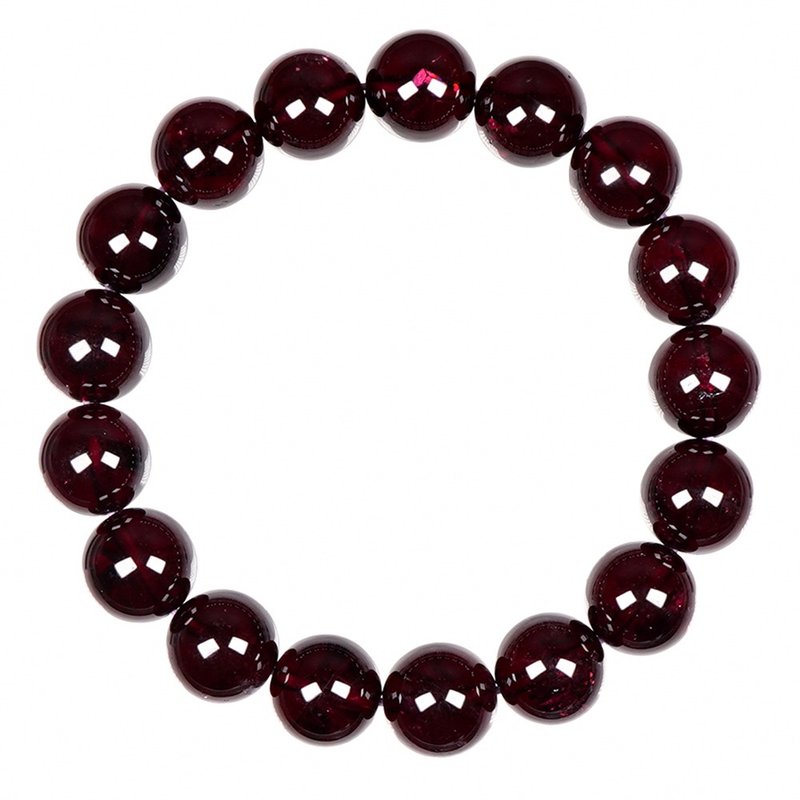【正佳珠宝】石榴石 顶级紫牙乌 11.8-12.3mm 紫牙乌石榴石手珠 - 手链/手环 - 半宝石 多色