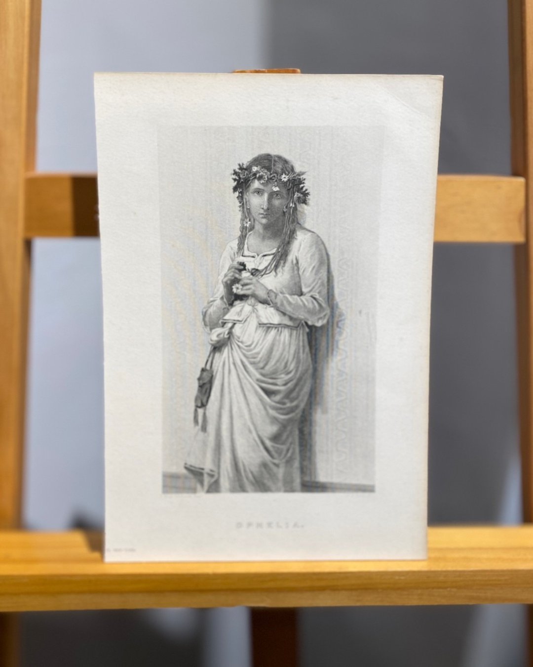 法国艺术家Jean-Baptiste Bertrand - 1874奥菲莉亚 - 蚀刻版画 - 海报/装饰画/版画 - 纸 白色