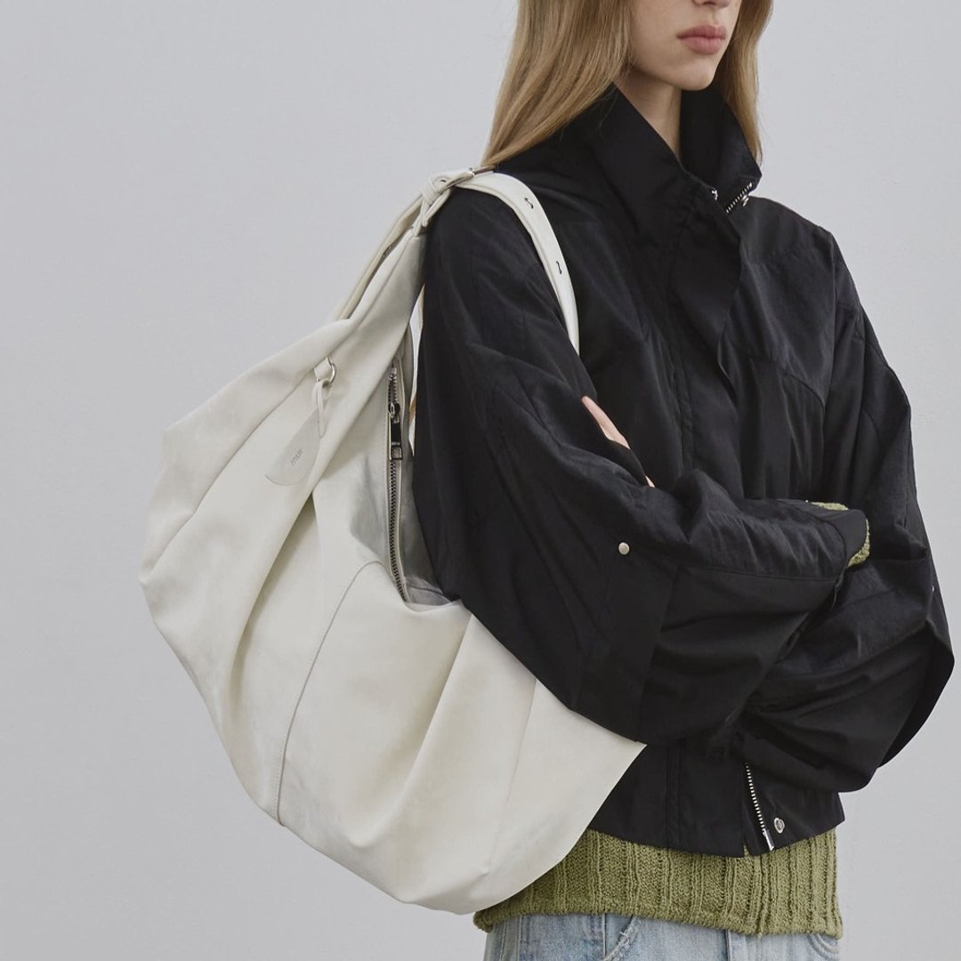 韓國製 MUR Romi hobo bag 手袋/單肩包/上肩袋/手提袋 Cream - 侧背包/斜挎包 - 环保材料 