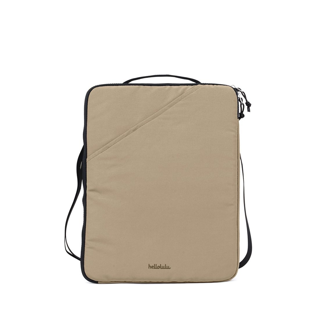 ATELJEE系列 | 16寸笔电斜背手提包 EILIF (柔卡其) MacBook 适用 - 电脑包 - 聚酯纤维 卡其色