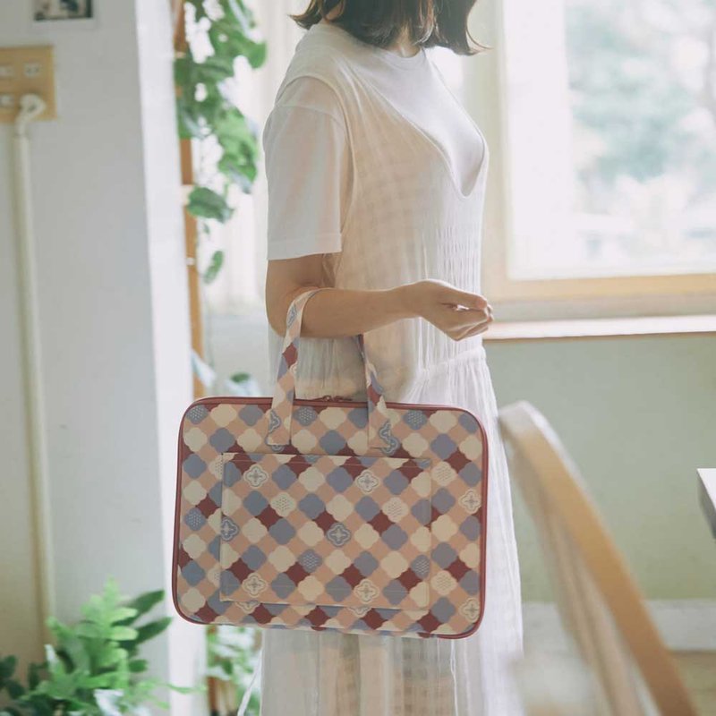 13寸笔电收纳包-差旅款/玻璃海棠2号/雾花粉 笔电包 - 电脑包 - 棉．麻 