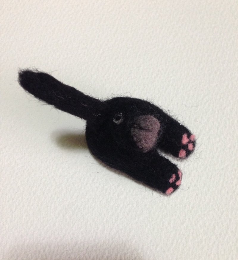 ［羊毛毡］肥肥猫屁股 - 名片夹/名片盒 - 羊毛 咖啡色