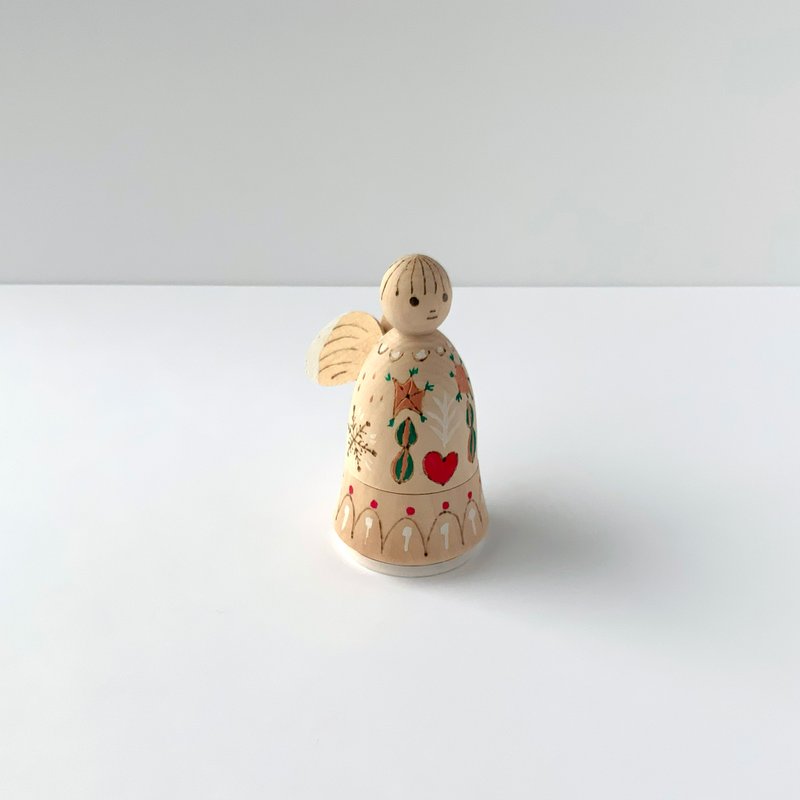 天使与鸡蛋娃娃 - 摆饰 - 木头 卡其色