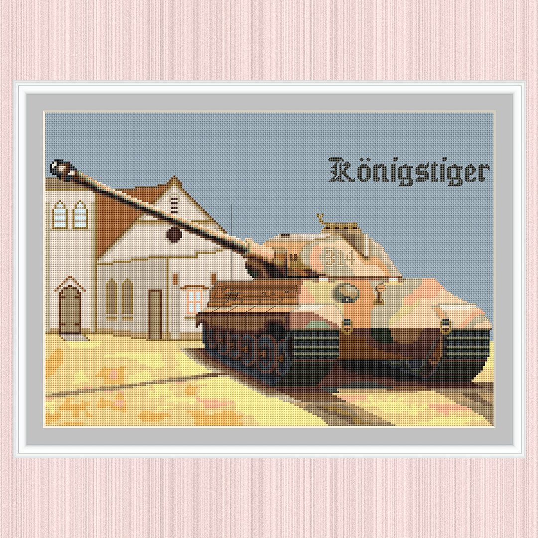 King Tiger Cross Stitch Pattern | Royal Tiger | Heavy Tank Tiger II 十字繡圖案 | - 手工艺教程/工具书 - 其他材质 