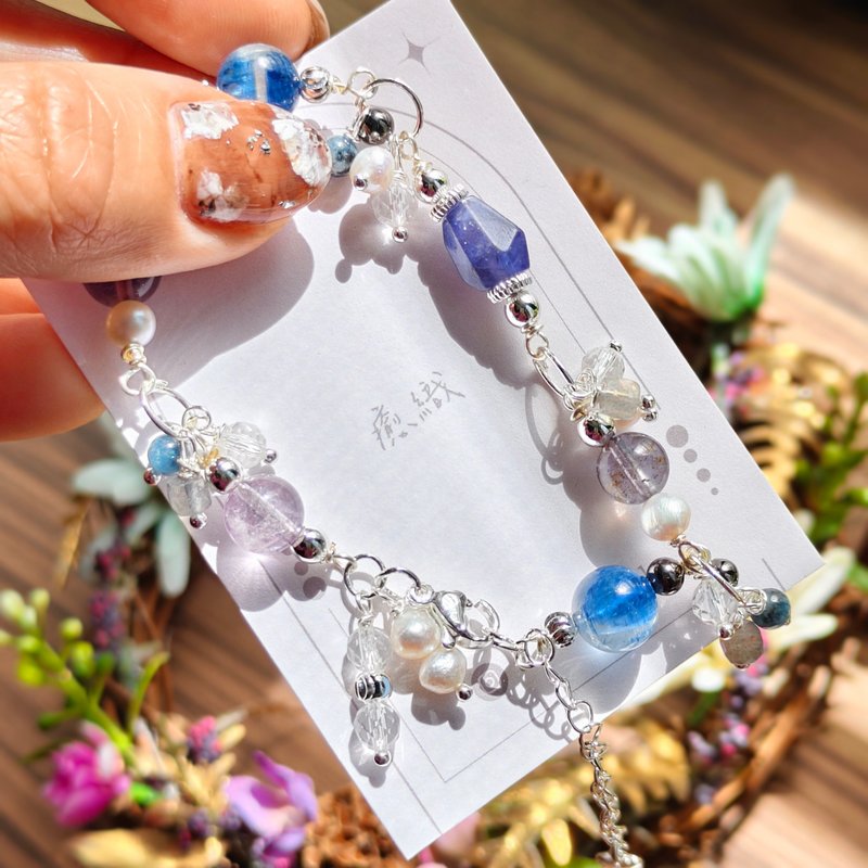 【坦桑石 x 蓝晶× 萤石水晶手链】转变之石 - 手链/手环 - 水晶 蓝色