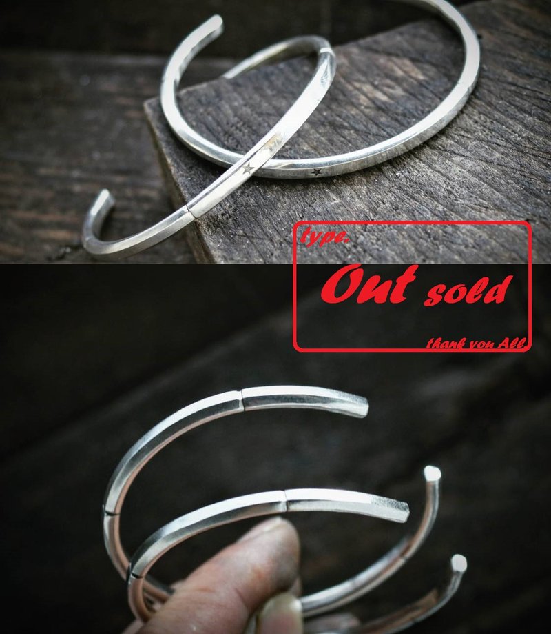 三厘之星 —丸角 雾角面 925银镯 - 手链/手环 - 纯银 透明