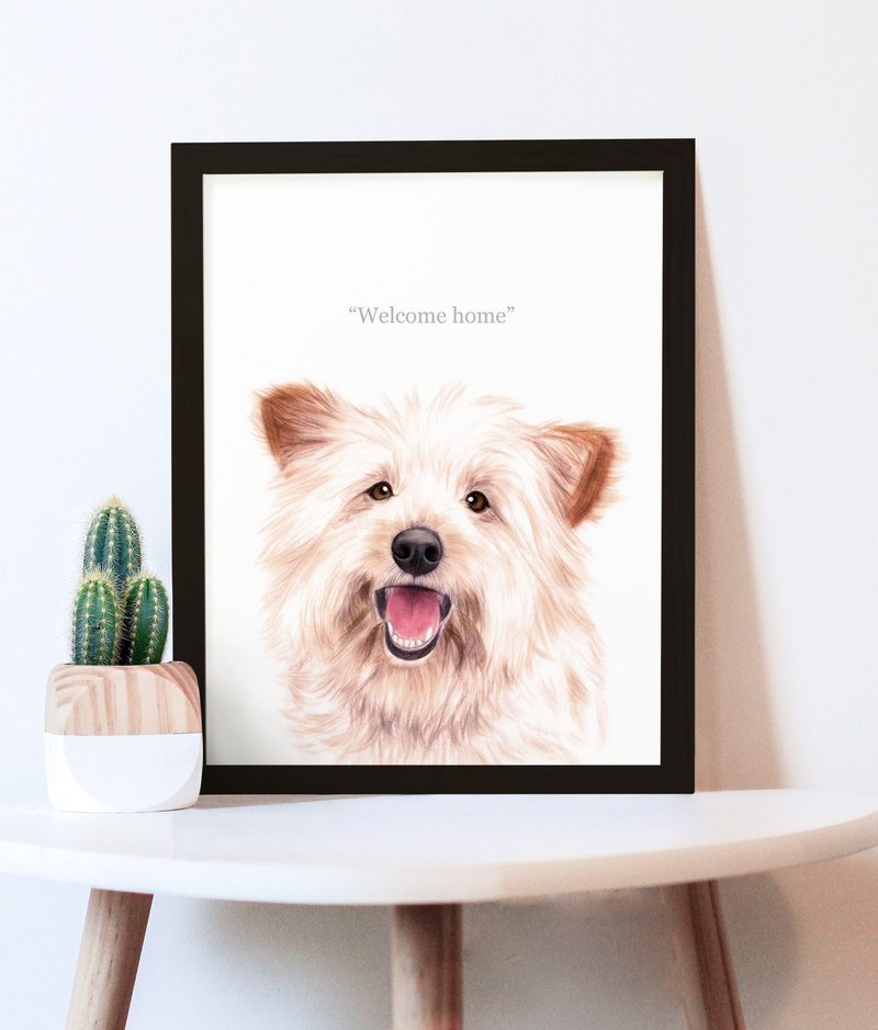 狗狗画像 卧房餐厅挂画 宠物水彩复制画 装饰画  澳大利亚㹴 - 海报/装饰画/版画 - 纸 多色