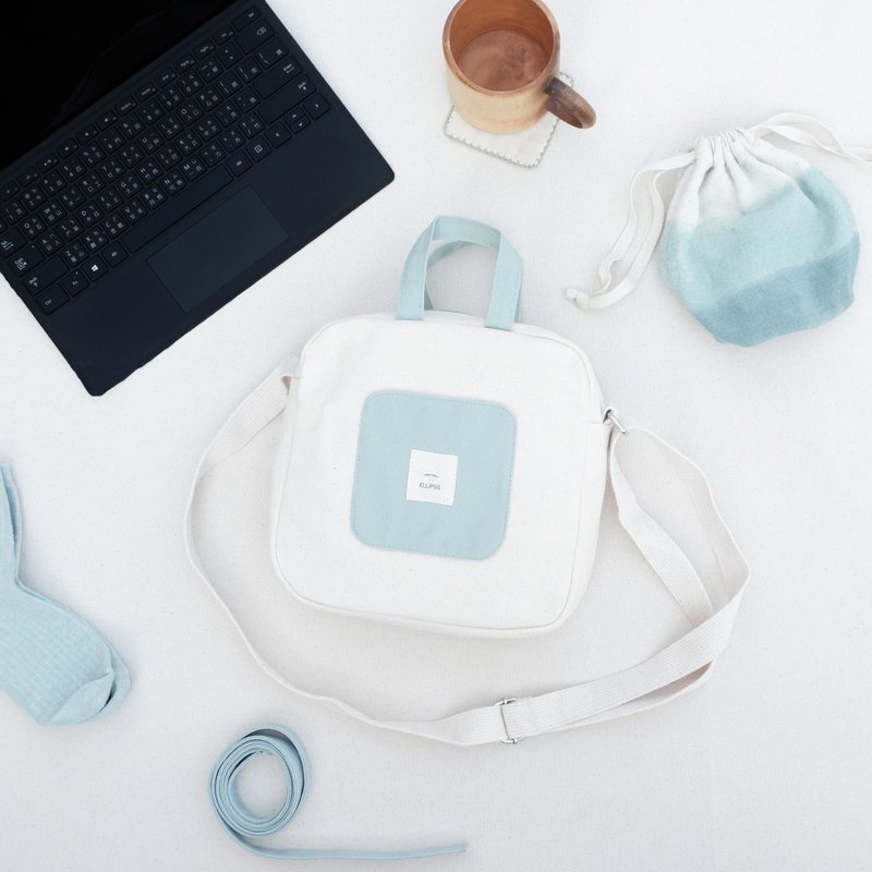 苏打饼干帆布斜背 / 手拿包 - 薄荷 - 手拿包 - 棉．麻 绿色