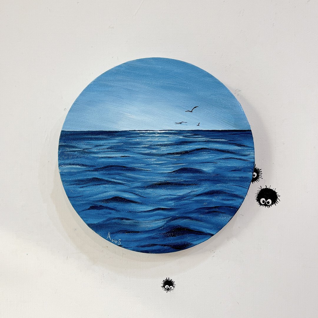 宁静海洋 压克力画 绘画课程 DIY 无绘画基础可学 - 插画/绘画/写字 - 棉 