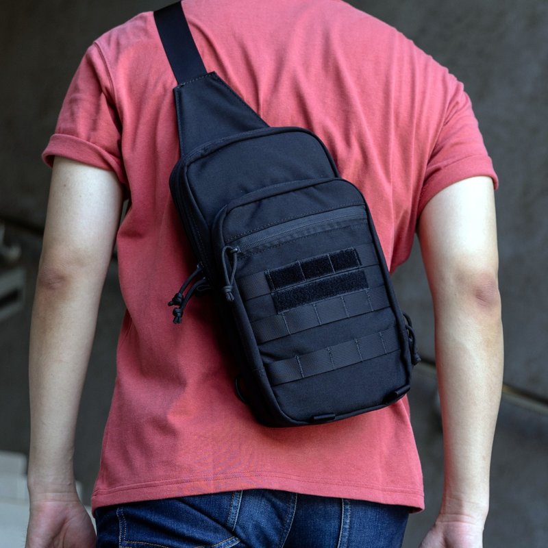 EDC Sling 斜背包 侧背包 收纳小包 多夹层小包 - 侧背包/斜挎包 - 尼龙 黑色
