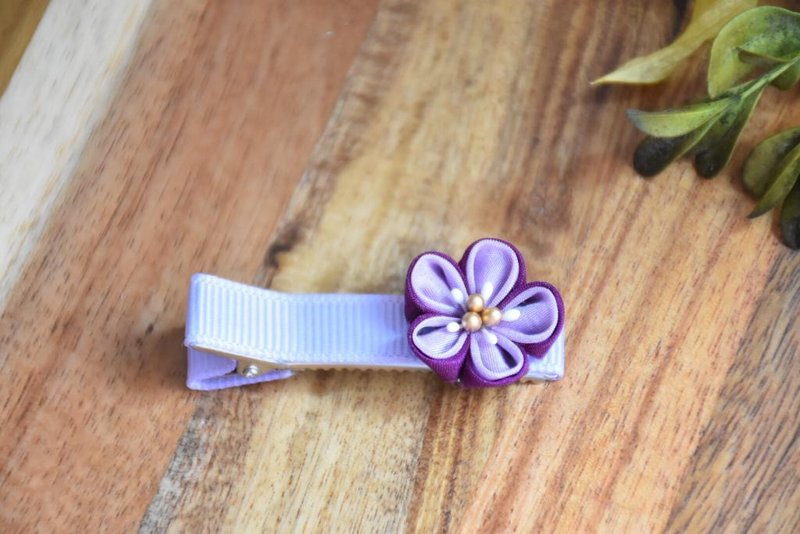 细工布花发夹-春之梅花-紫 - 发饰 - 丝．绢 紫色