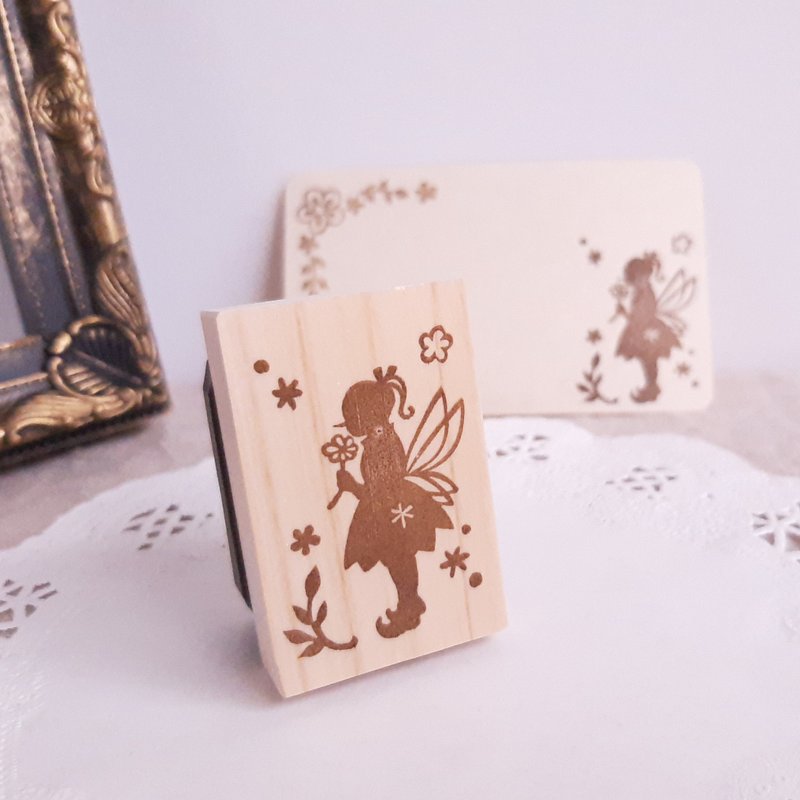 flower lover fairy stamp - 印章/印台 - 橡胶 透明