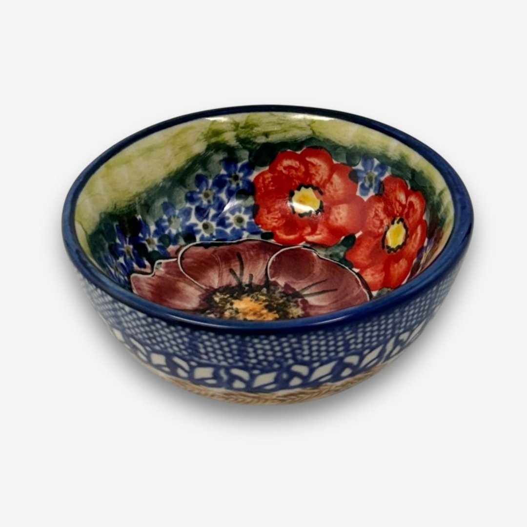 波兰手绘手工陶-酱料碗 9cm 雅红之宴系列 - 碗 - 陶 红色