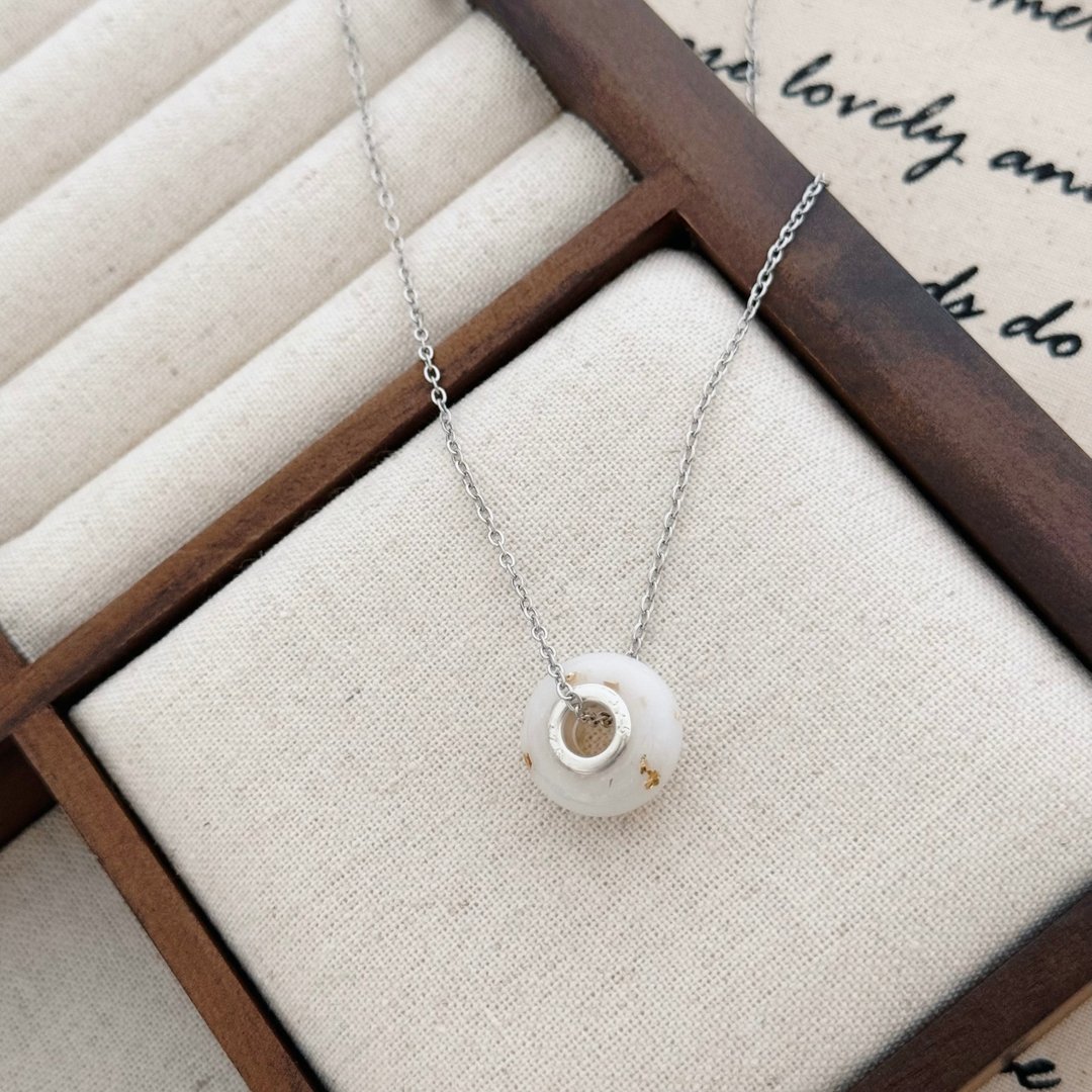 不锈钢潘朵拉 母乳金箔 项链 - 婴儿饰品 - 树脂 