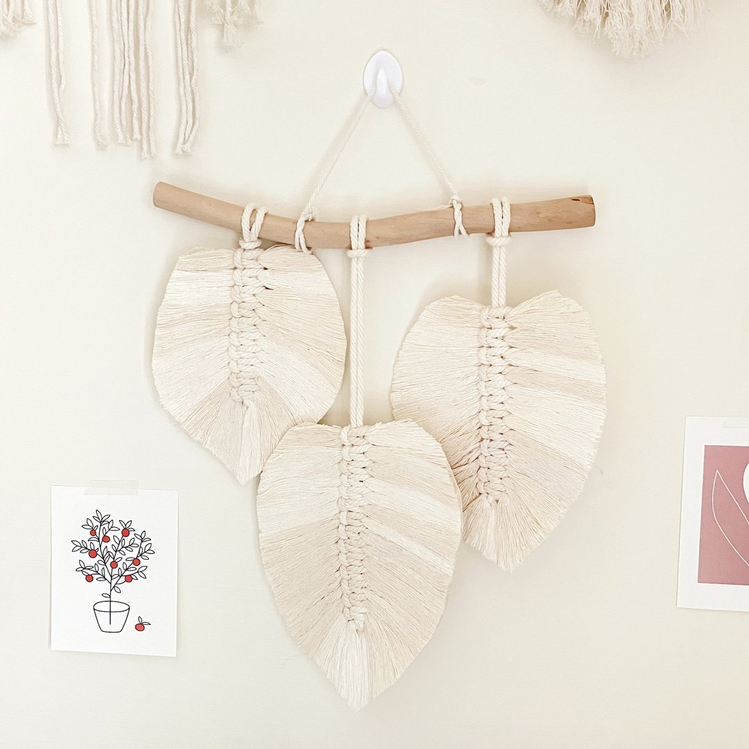 Macrame 羽毛挂饰 壁挂【Macrame Feathers Wall Hanging】 - 摆饰 - 棉 