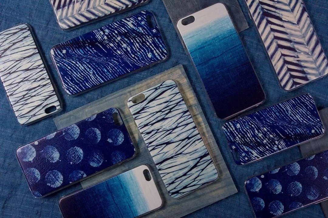 原创蓝染布纹手机壳 扎染蜡染苹果6iphone6plus iphone7、7plus 全包手机壳 - 手机壳/手机套 - 塑料 蓝色
