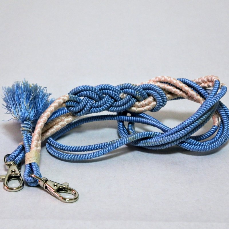 和服改造 腰带制成的手机侧背带、手机挂绳 - 挂绳/吊绳 - 丝．绢 蓝色