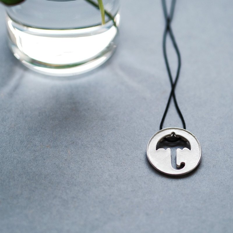 雨伞 绳编 项链 925银 - 项链 - 其他金属 银色