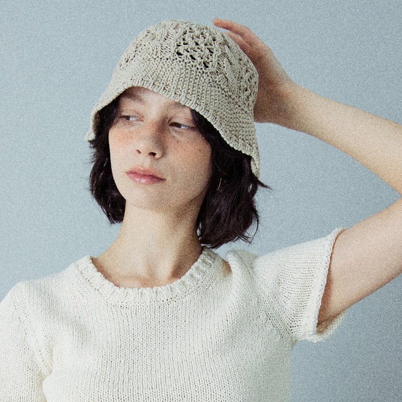 纸桶帽2色 - 帽子 - 棉．麻 