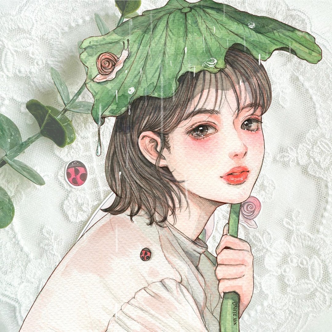 阵雨贴纸 - 贴纸 - 纸 绿色