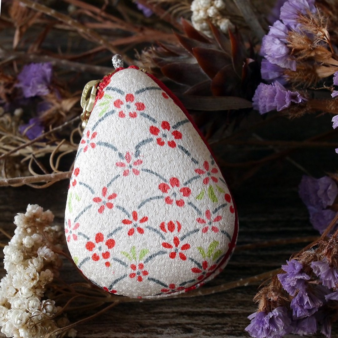 Kimono Macaron Case Drop Shape - 零钱包 - 棉 白色