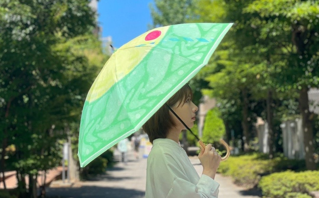 奶油苏打遮阳伞 - 雨伞/雨衣 - 棉 绿色