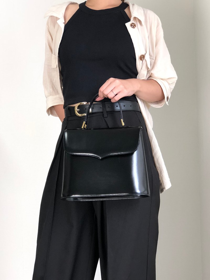 【 VintageShop solo 日本直送中古包专卖店 】Yves Saint Laurent 圣罗兰 手提包 黑色 皮革 顶部提把 fhj5dh - 手提包/手提袋 - 真皮 黑色