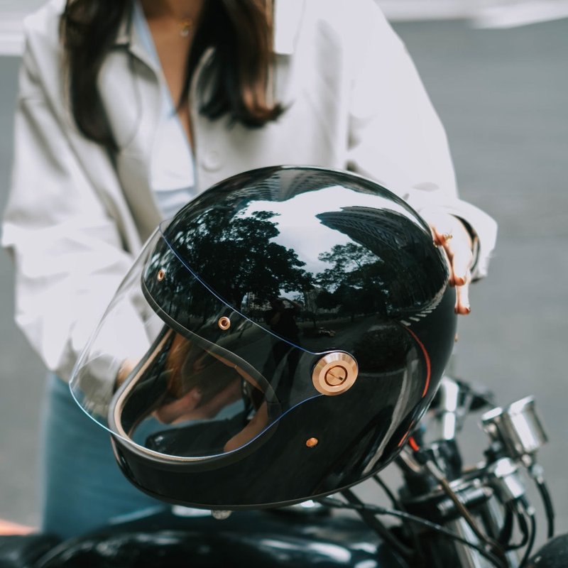 MODER摩德-BENJAMIN本杰明-亮光曜石黑 - 安全帽 - 其他材质 