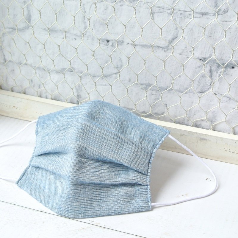 For Men | 可洗涤、绅士款舒适的手工立体口罩 Plain Marineblue - 口罩 - 棉 蓝色