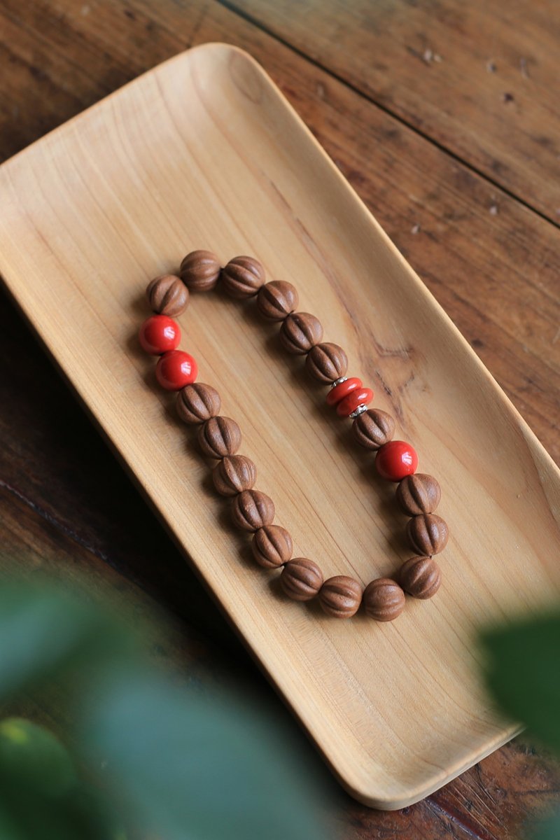 壹染指香品 | 福瓜香珠 事事如意 | 养生祈福香珠 朱砂手串 - 手链/手环 - 植物．花 