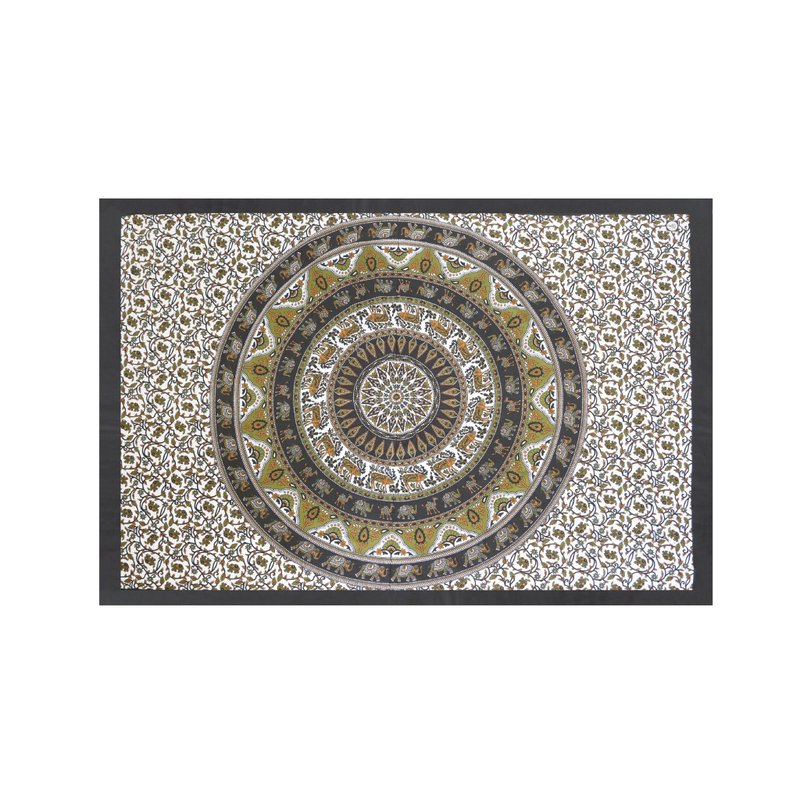 印度孔雀花纹挂布 / 沙滩巾 / 野餐垫－忠实 - 其他 - 棉．麻 黑色