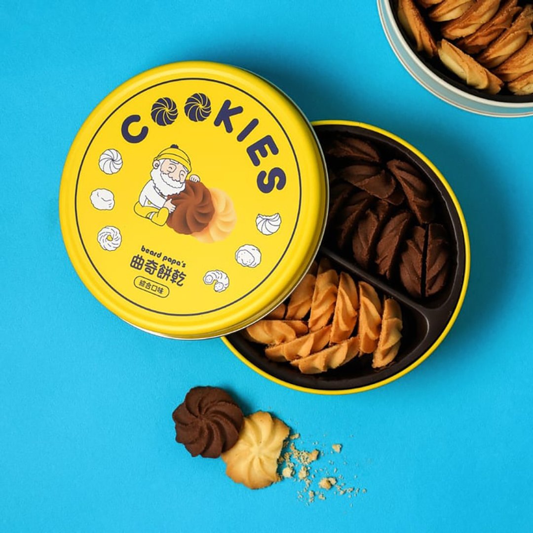 【beard papa's】综合曲奇饼干(原味香草+巧克力)-170gX30盒 - 手工饼干 - 其他材质 黄色