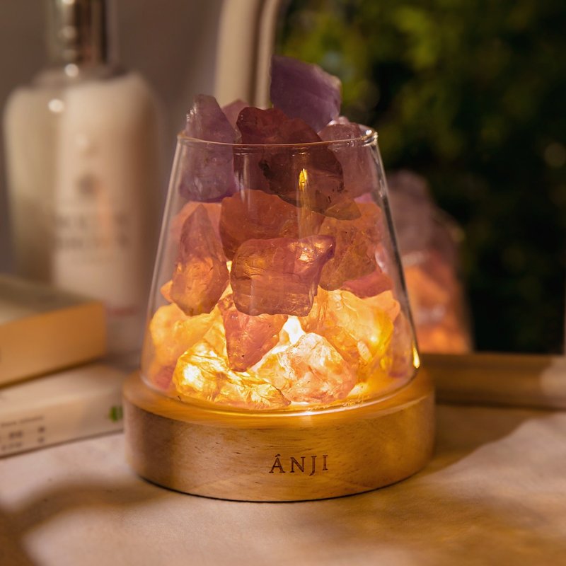 【惊喜包】ANJI 水晶岩灯 + 精油组合优惠价 共两瓶精油 礼物 - 摆饰 - 水晶 