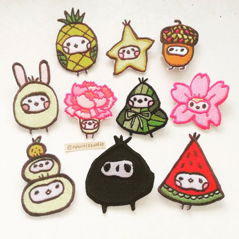 Pinkoi 独家福袋 绣片 别针 10件 特惠组 - 徽章/别针 - 绣线 多色