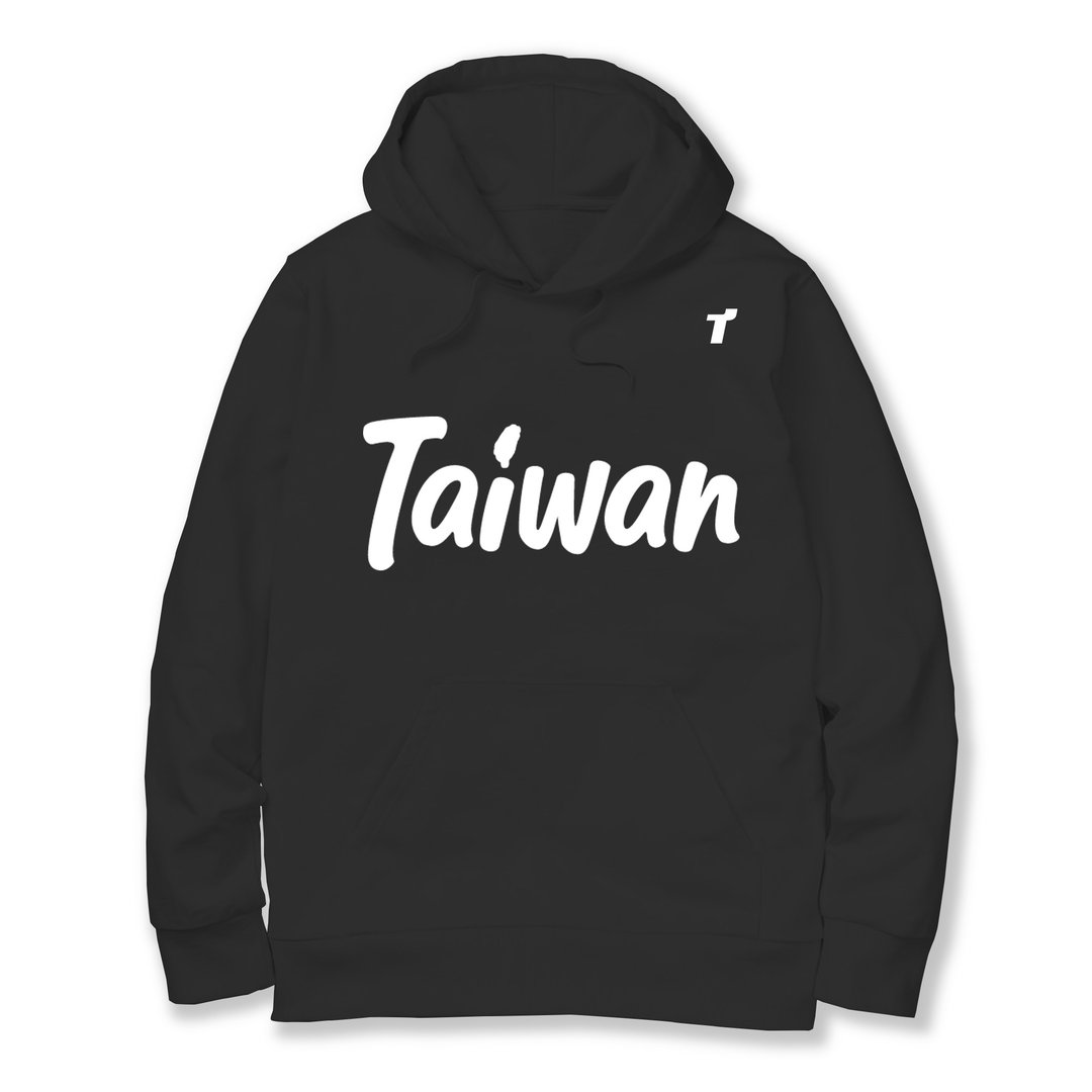小饭团TeamTaiwan W12 世界棒球12强台湾夺冠金牌纪念帽T 内刷毛 - 中性连帽卫衣/T 恤 - 棉 黑色