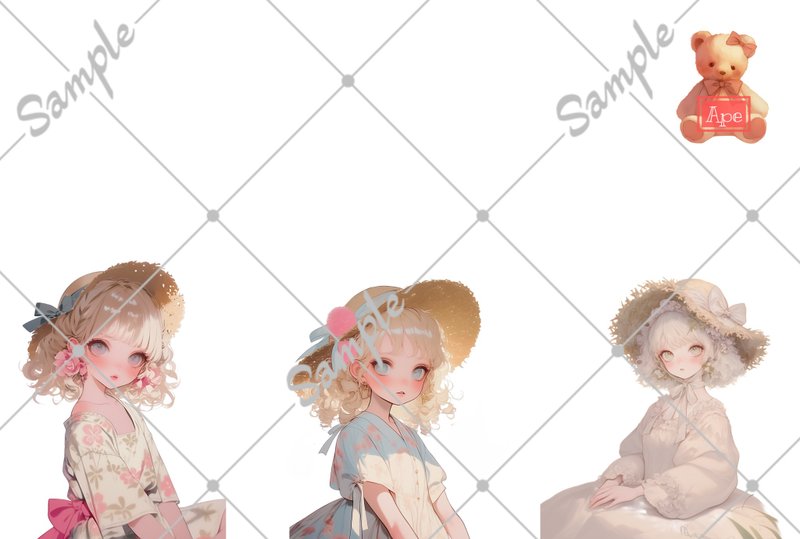 原创人物贴纸 装饰贴纸 P009 5张 - 贴纸 - 纸 