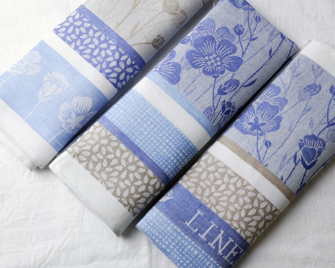亞麻茶巾 3 IN SET 70 x 45 cm - 厨房家电 - 亚麻 灰色