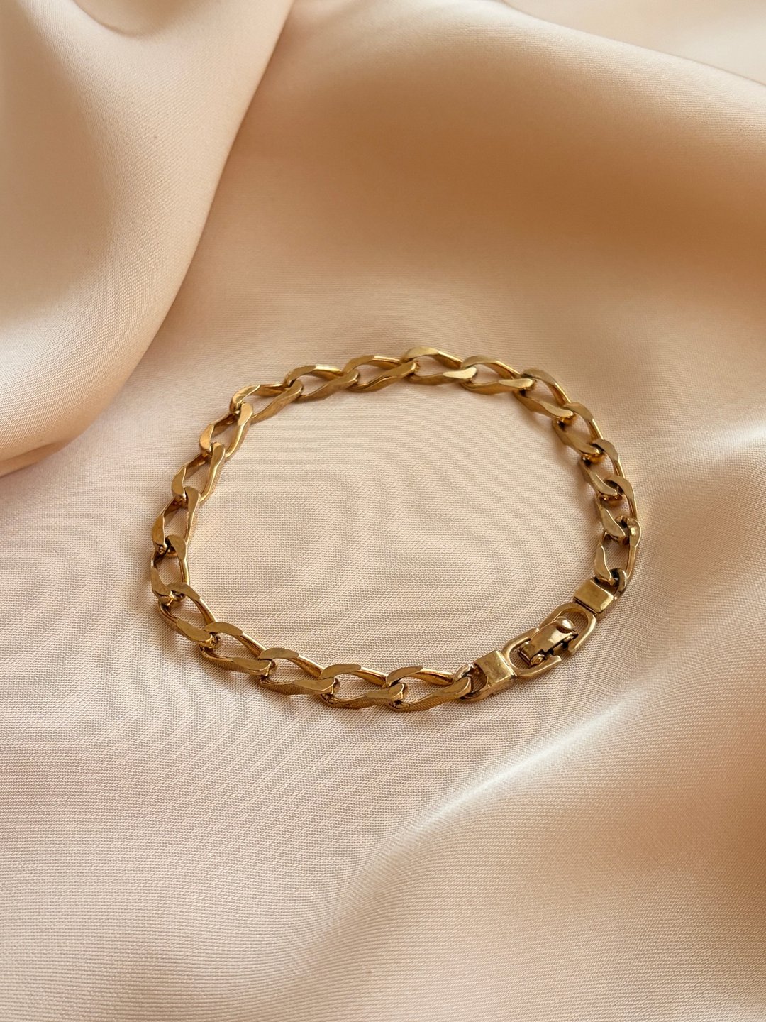 中古正品 Christian Dior 迪奥 镬金简约 手链 礼物 古董首饰 - 手链/手环 - 其他金属 金色