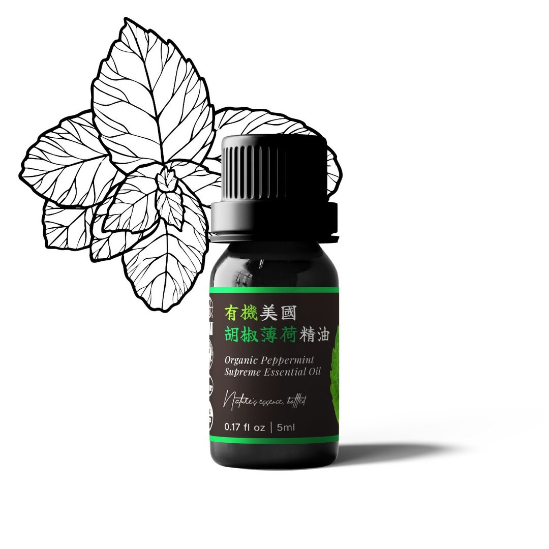 【卡佛香】有机美国胡椒薄荷精油 - 香薰/精油/线香 - 玻璃 黑色