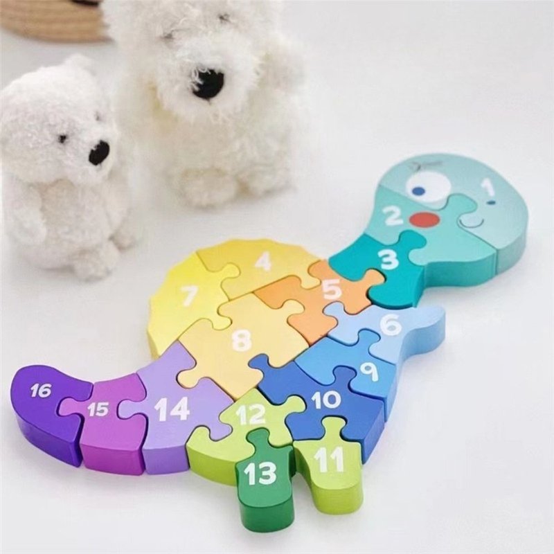 数字恐龙木制拼拼乐【幼儿启蒙玩具 适合3岁以上】 - 玩具/玩偶 - 木头 多色